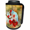3dRose Cassie Peters Digital Art - Frozen Winter Berries Grunge - Can Cooler Bottle Wrap (cc_292656)