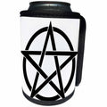 3dRose Cassie Peters Wicca - Black Pentagram on White Background - Can Cooler Bottle Wrap (cc_292659)