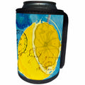 3dRose Cassie Peters Mixed Media - Lemon Mixed Media Collage - Can Cooler Bottle Wrap (cc_292663)