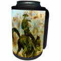 3dRose Cassie Peters Horses - Bucking Bronco Grunge - Can Cooler Bottle Wrap (cc_292670)