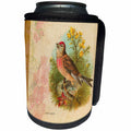 3dRose Cassie Peters Birds - Rose Linnet - Can Cooler Bottle Wrap (cc_292684)