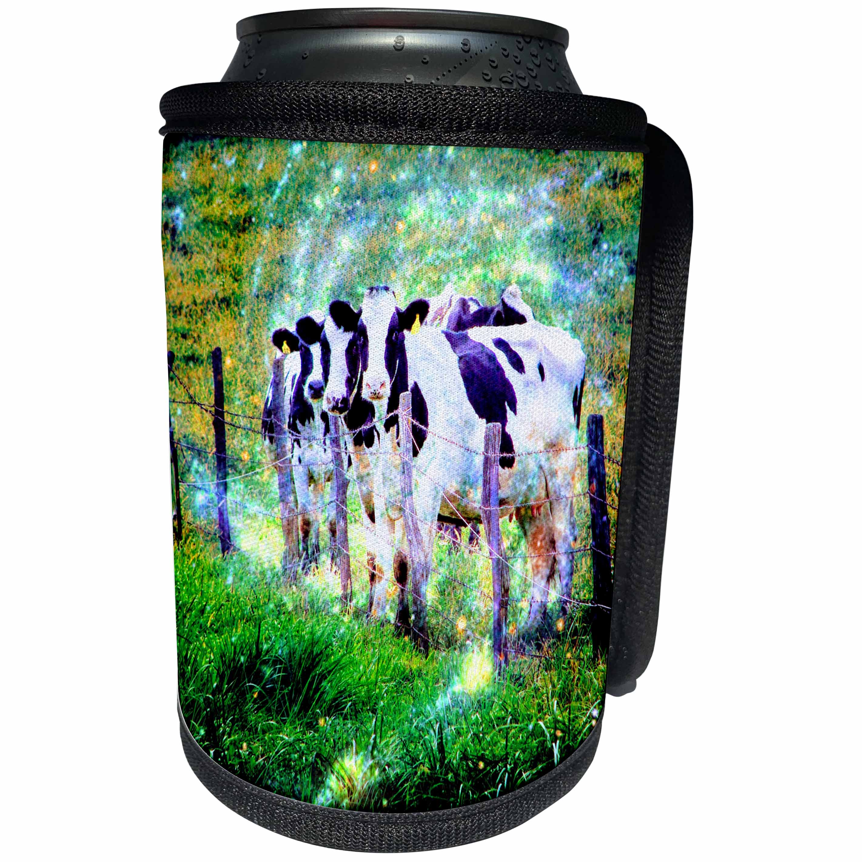 3dRose Cassie Peters Digital Art - Cows on the Milky Way Digital Art - Can Cooler Bottle Wrap (cc_292687)