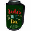 3dRose AmansMall Winter, Holidays and Typography - Santas Little Diva, Christmas, Typography, 3drsmm - Can Cooler Bottle Wrap (cc_292709)