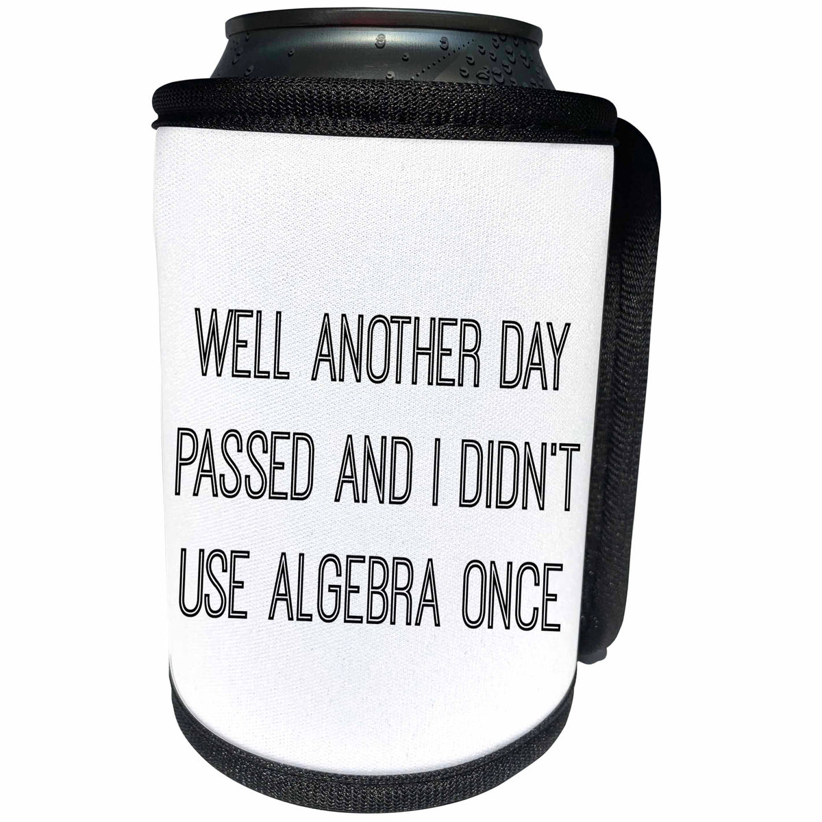3dRose 3DRose Gabriella B - Quote - Image of Well Another Day Passed And I Didnt Use Algebra Once Quote - Can Cooler Bottle Wrap (cc_292841)