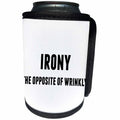 3dRose 3DRose Gabriella B - Quote - Image of Irony The Opposite Of Wrinkly Quote - Can Cooler Bottle Wrap (cc_292847)