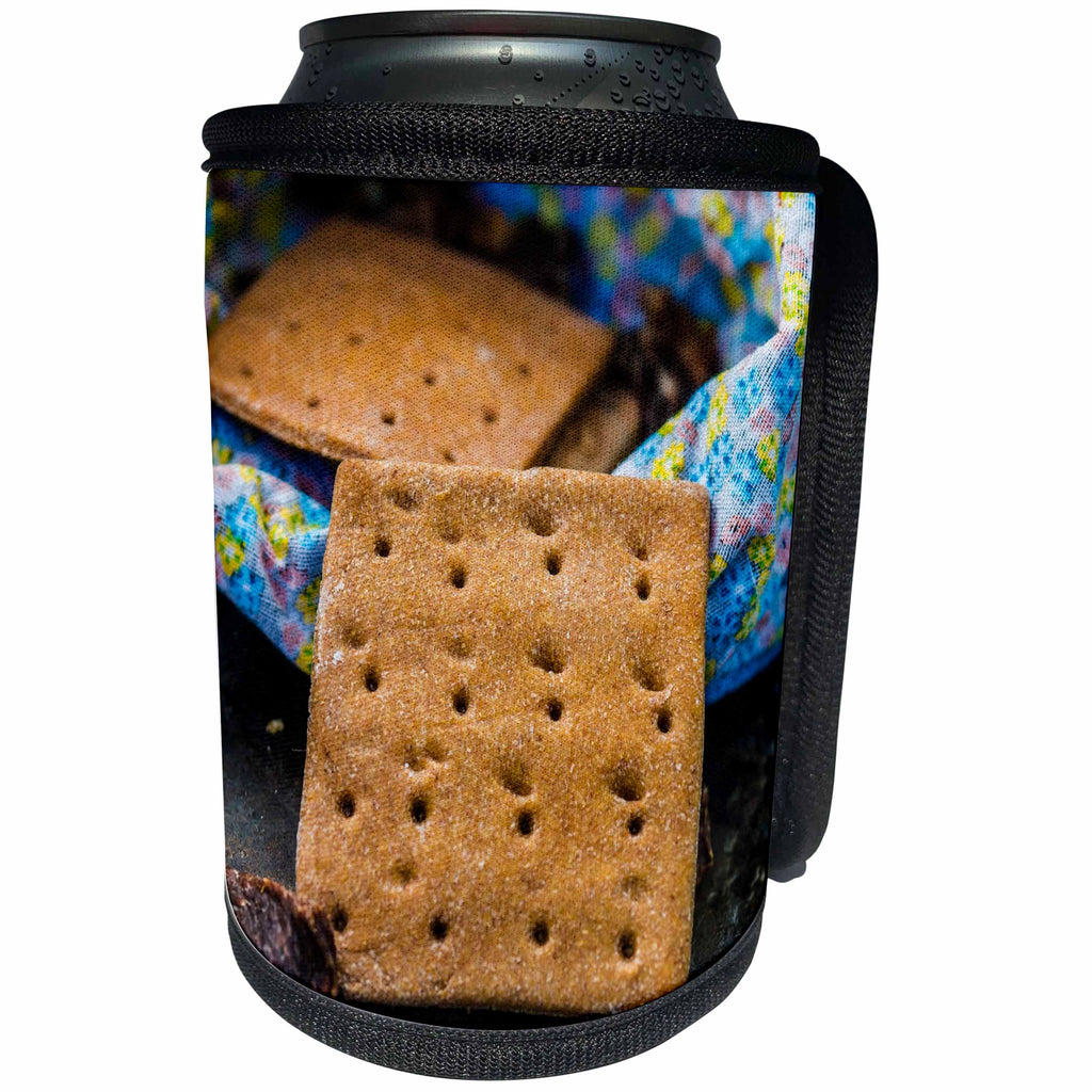 Alexis Photography - Food Bread - Hardtack of sea biscuits in a fabric bag and a piece of dried meat - Can Cooler Bottle Wrap