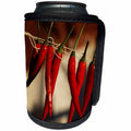 3dRose Alexis Photography - Food Chili Pepper - Red chili peppers hangs on a rope in a row - Can Cooler Bottle Wrap (cc_292855)