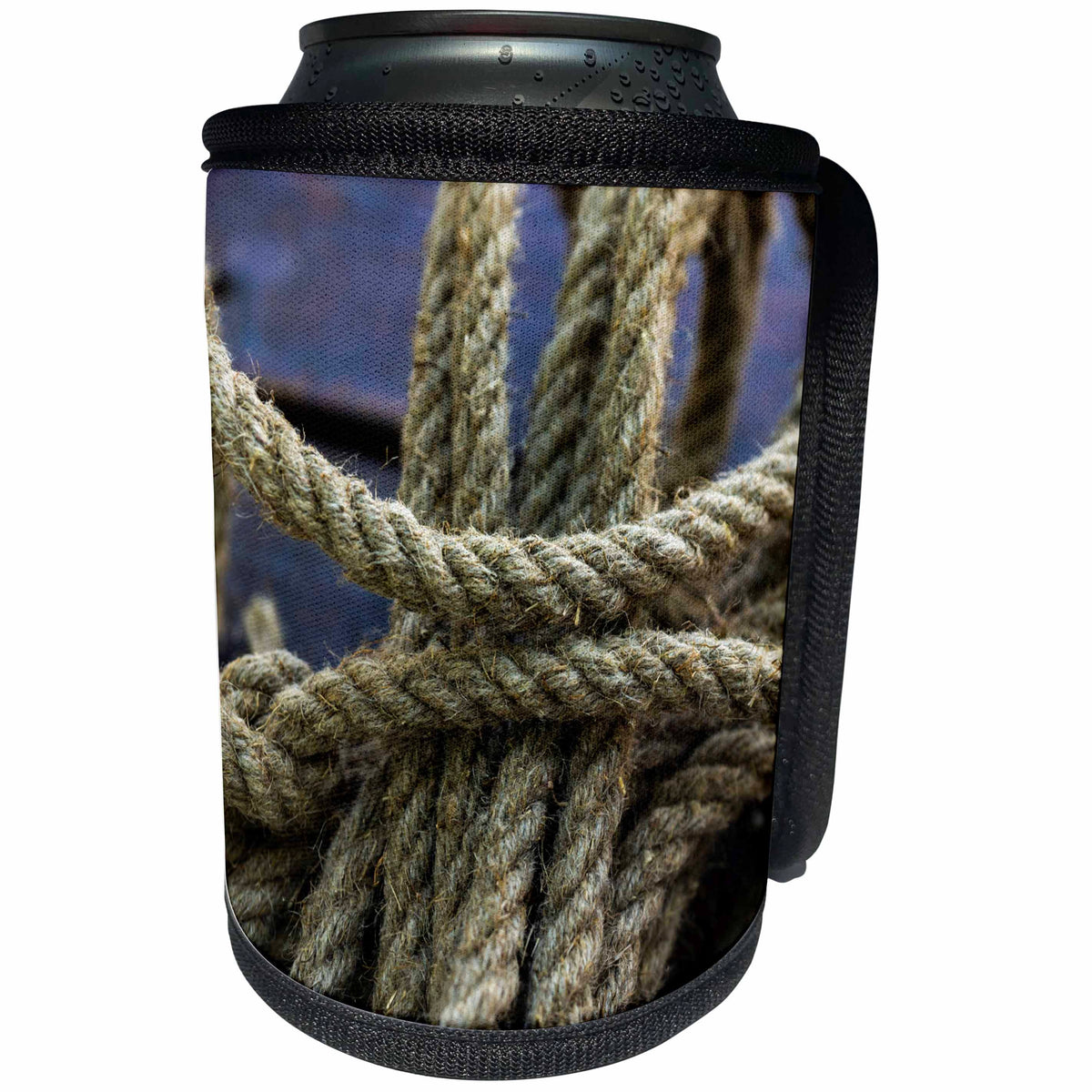 3dRose Alexis Photography - Objects Rope - Image of a turn of a manila rope or hemp root wood - Can Cooler Bottle Wrap (cc_292865)