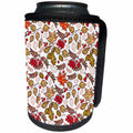 3dRose Alexis Design - Pattern Autumn - Beautiful pattern of a rowan berries, birch and maple tree leaves - Can Cooler Bottle Wrap (cc_292874)