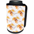 3dRose Alexis Design - Pattern Autumn - Pattern of oak leaves, acorns. Text Thank you, Peace, Season, Calm - Can Cooler Bottle Wrap (cc_292883)