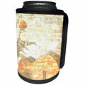 3dRose Patricia Sanders Creations - Peach Rose and Guitar Brick Art Music - Can Cooler Bottle Wrap (cc_29289)