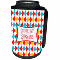 3dRose Alexis Design - Love - You are my sunshine diamond pattern of white, blue, red, yellow color - Can Cooler Bottle Wrap (cc_292913)
