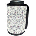 3dRose Alexis Design - Pattern Floral - Elegant floral pattern of plants, flowers. Beige, grey, purple colors - Can Cooler Bottle Wrap (cc_292915)