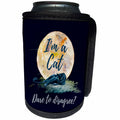 3dRose Alexis Design - Panther - Black panther and a moon. I am a cat. Dare to disagree. Love romance - Can Cooler Bottle Wrap (cc_292924)
