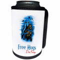 3dRose Alexis Design - Funny - Blue octopus hugs a diver armor. Text Free hugs, deep feelings - Can Cooler Bottle Wrap (cc_292938)