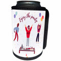 3dRose Alexis Design - Inspirational - People at the party. A text Enjoy the party. Positive design - Can Cooler Bottle Wrap (cc_292948)