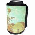 3dRose Patricia Sanders Creations - Aqua Vintage Guitar Music Instruments - Can Cooler Bottle Wrap (cc_29295)