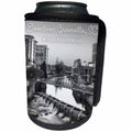 3dRose Stamp City - landscape - Black and white photograph of Downtown Greenville in South Carolina. - Can Cooler Bottle Wrap (cc_292967)