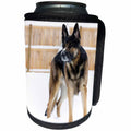 3dRose Stamp City - animals - Photograph of a German Shepherd enjoying the freshly fallen snow. - Can Cooler Bottle Wrap (cc_292981)