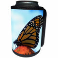 3dRose Stamp City - insects - Photograph of a beautiful monarch butterfly pollinating a coneflower. - Can Cooler Bottle Wrap (cc_292985)