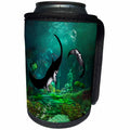 3dRose Heike Köhnen Design Animal - Awesome manta ray in the deep ocean - Can Cooler Bottle Wrap (cc_293090)
