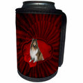 3dRose Heike Köhnen Design Animal - Beautiful collie with hearts - Can Cooler Bottle Wrap (cc_293099)