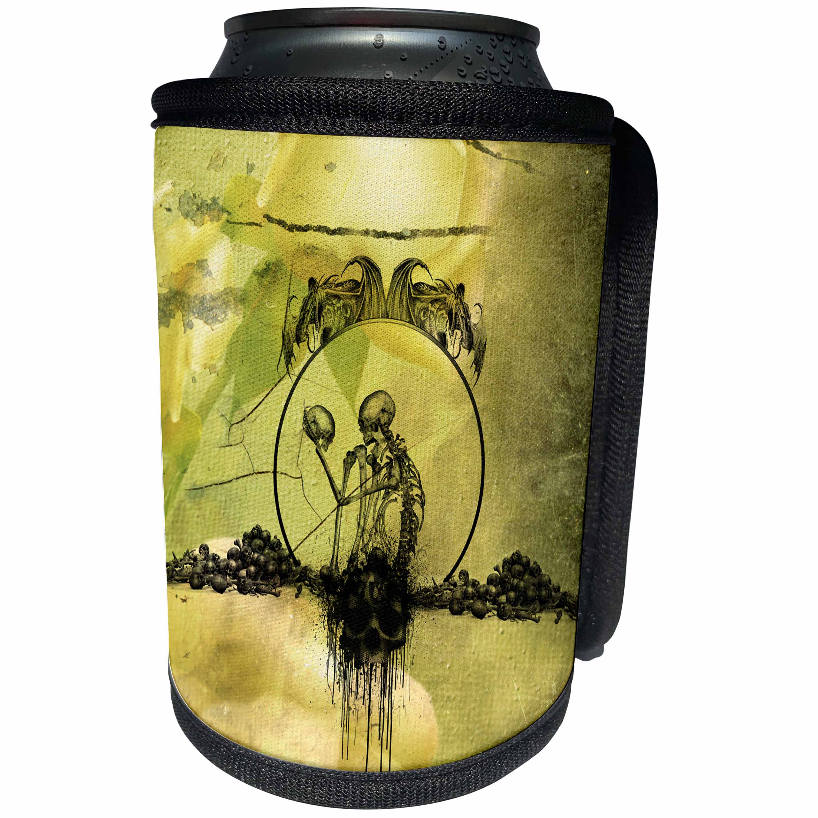 3dRose Heike Köhnen Design Sign Symbol - Awesome skeleton with skulls - Can Cooler Bottle Wrap (cc_293101)