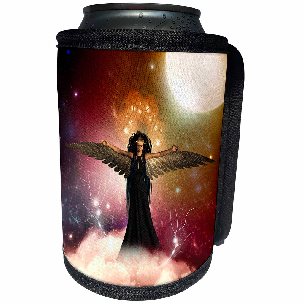 3dRose Heike Köhnen Design Fairies Farytale - Dark fairy in the universe - Can Cooler Bottle Wrap (cc_293104)