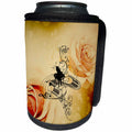 3dRose Heike Köhnen Desing Music - Music, piano and clef with roses on the background - Can Cooler Bottle Wrap (cc_293106)