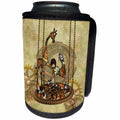 3dRose Heike Köhnen Design Steampunk - Best friends steampunk giraffe with steampunk horse - Can Cooler Bottle Wrap (cc_293114)