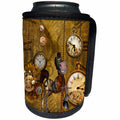 3dRose Heike Köhnen Design Steampunk - Cute steampunk horse clocks and gears - Can Cooler Bottle Wrap (cc_293115)