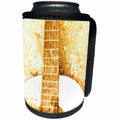 3dRose Patricia Sanders Creations - Vintage Brown Guitar Music Instruments - Can Cooler Bottle Wrap (cc_29312)