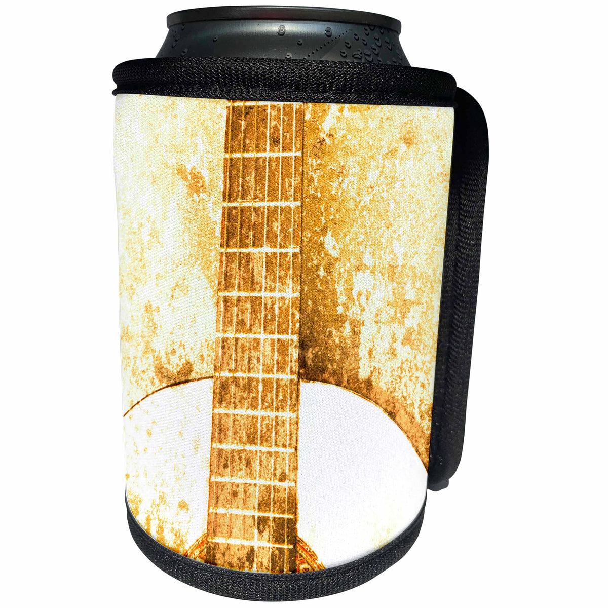 3dRose Patricia Sanders Creations - Vintage Brown Guitar Music Instruments - Can Cooler Bottle Wrap (cc_29312)
