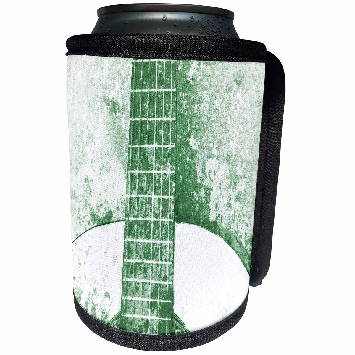 3dRose Patricia Sanders Creations - Vintage Green Guitar Music Instruments - Can Cooler Bottle Wrap (cc_29314)