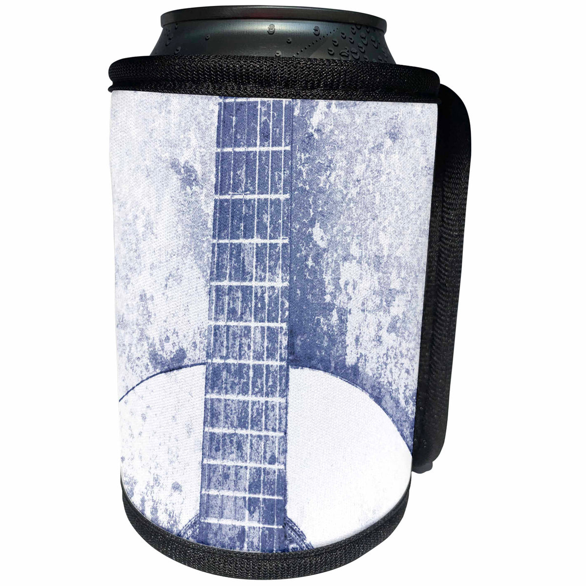 3dRose Patricia Sanders Creations - Vintage Blue Guitar Music Instruments - Can Cooler Bottle Wrap (cc_29315)