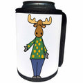 3dRose All Smiles Art - Animals - Cute Funny Moose with Polka Dotted Shirt Cartoon - Can Cooler Bottle Wrap (cc_293152)