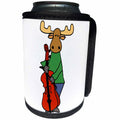 3dRose All Smiles Art - Animals - Cute Funny Moose Playing Cello Cartoon - Can Cooler Bottle Wrap (cc_293155)