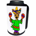 3dRose All Smiles Art - Music - Cute Funny Chihuahua Puppy Dog Shaking Maracas Cartoon - Can Cooler Bottle Wrap (cc_293158)