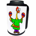 3dRose All Smiles Art - Music - Cute Funny Rubber Chicken Shaking Maracas Cartoon - Can Cooler Bottle Wrap (cc_293160)