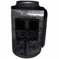 3dRose Stamp City - miscellaneous - Black and white photograph of a No Trespassing sign in South Carolina. - Can Cooler Bottle Wrap (cc_293537)