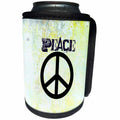 3dRose Patricia Sanders Creations - Yellow Peace Sign Symbols Spirituality - Can Cooler Bottle Wrap (cc_29355)