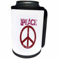 3dRose Patricia Sanders Creations - Pink Peace Sign Symbols Spirituality - Can Cooler Bottle Wrap (cc_29356)