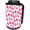 3dRose Sven Herkenrath Art - Lovely Pattern Kisses on White Background - Can Cooler Bottle Wrap (cc_293562)
