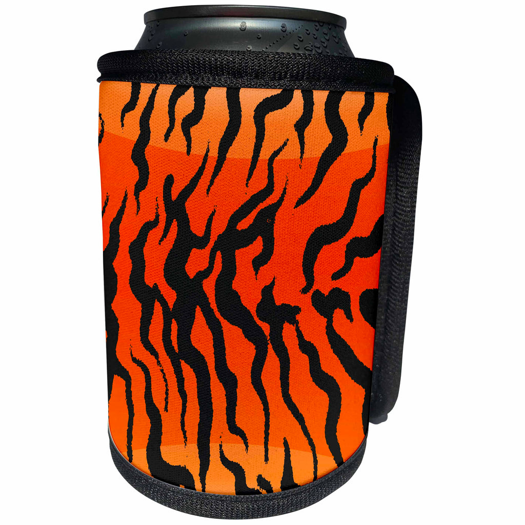 3dRose Sven Herkenrath Art - Great Tiger Pattern in Strong Orange Trendy Work - Can Cooler Bottle Wrap (cc_293567)