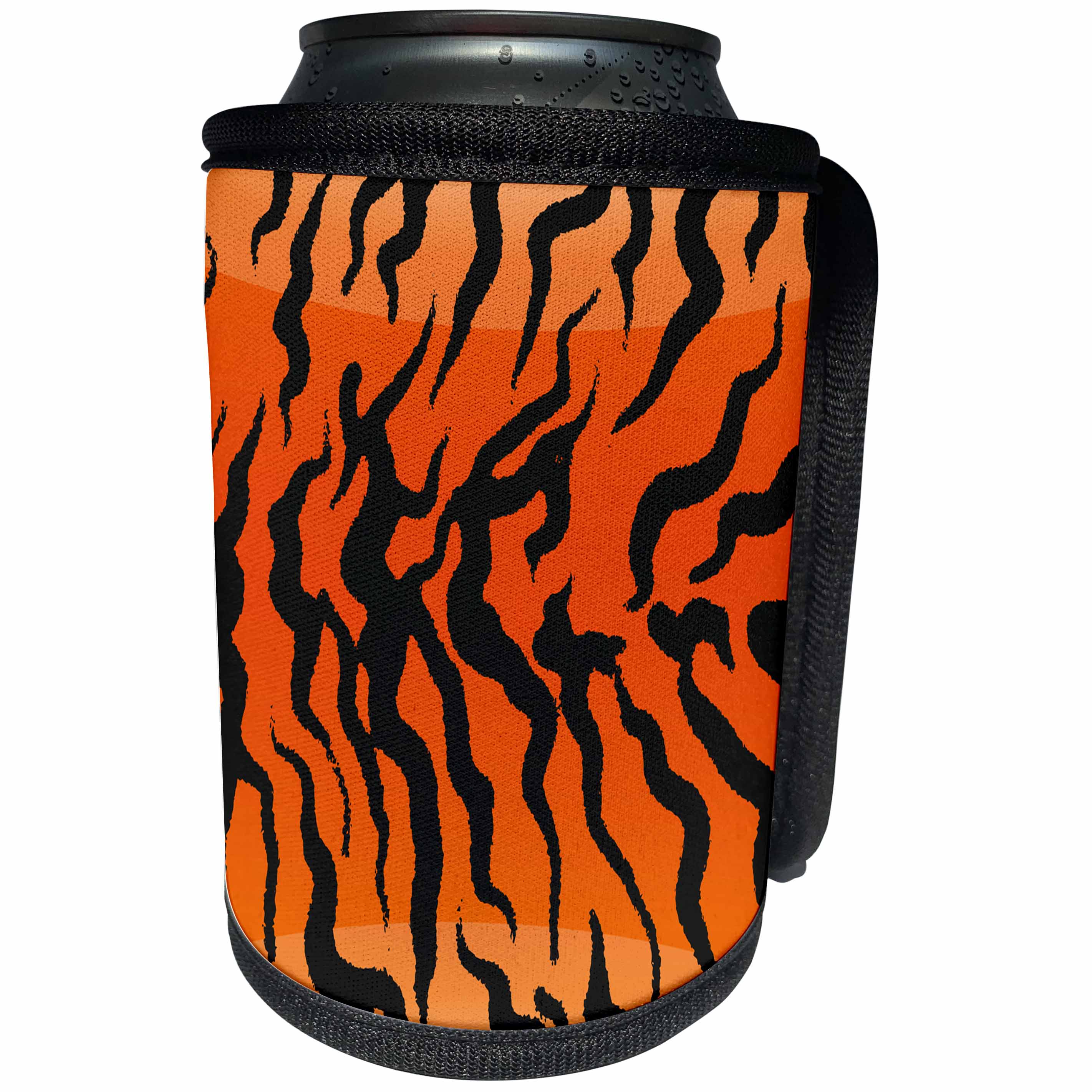 3dRose Sven Herkenrath Art - Great Tiger Pattern in Strong Orange Trendy Work - Can Cooler Bottle Wrap (cc_293567)