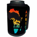 3dRose Sven Herkenrath Nature - Silhouette of African Map and African Landscape - Can Cooler Bottle Wrap (cc_293579)