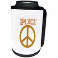 3dRose Patricia Sanders Creations - Orange Peace Sign Art Symbols Inspirational - Can Cooler Bottle Wrap (cc_29358)