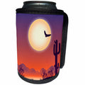 3dRose Sven Herkenrath Nature - Silhouette of Desert Landscape in Trendy Colors - Can Cooler Bottle Wrap (cc_293586)