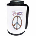3dRose Patricia Sanders Creations - Multi Color Peace Sign Art Symbols Inspirational - Can Cooler Bottle Wrap (cc_29359)