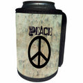 3dRose Patricia Sanders Creations - Stone Wall Peace Sign Art Symbols Sixties - Can Cooler Bottle Wrap (cc_29360)